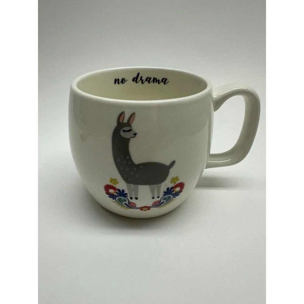 Opalhouse Target Llama Coffee Mug Porcelain Floral Boho White Colorful